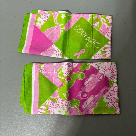 Lilly Pulitzer Accessories Lilly Pulitzer Breast Cancer Awareness Ford Bandana Pink Green